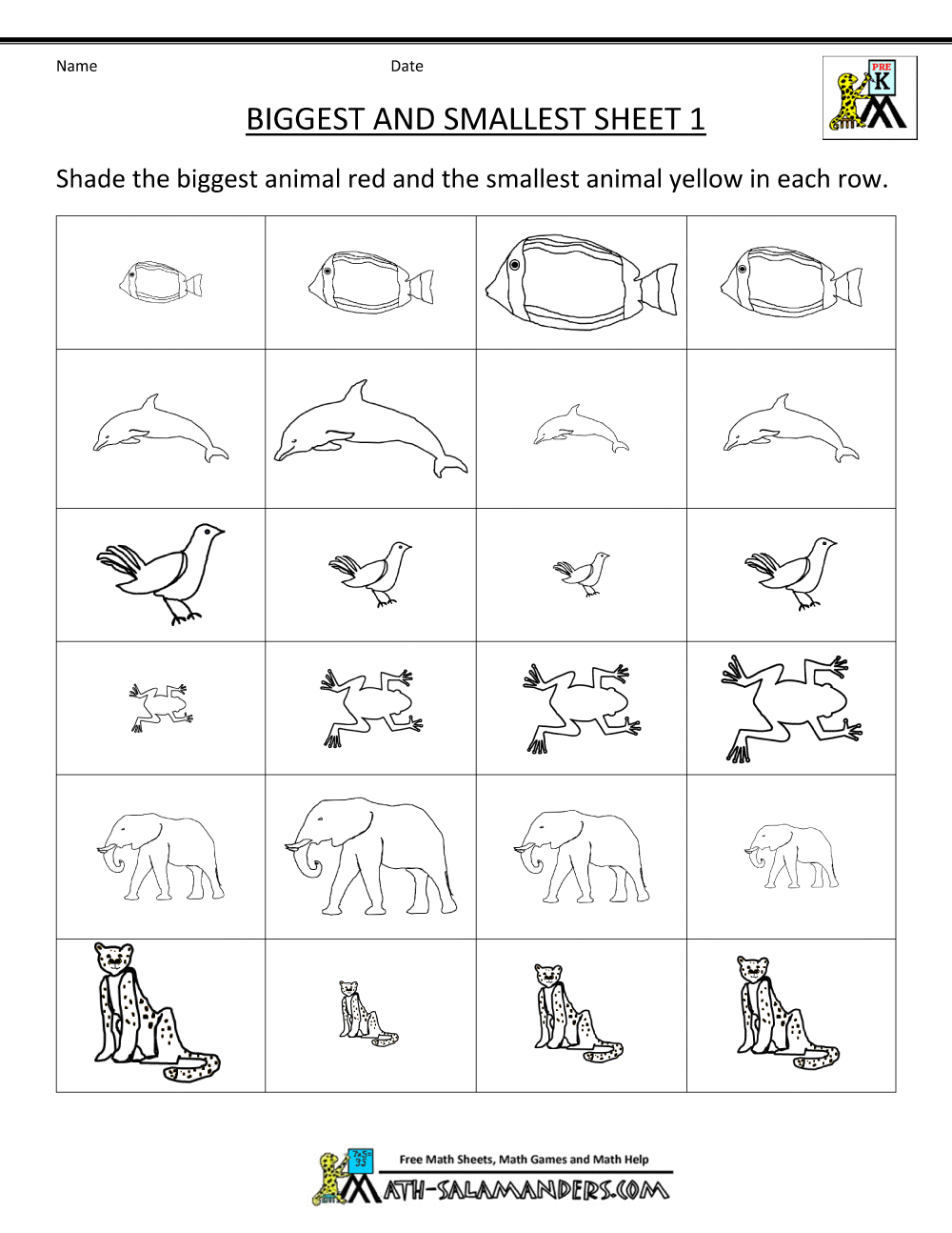 Free Printable Big, Small, Smallest â Crafthubs